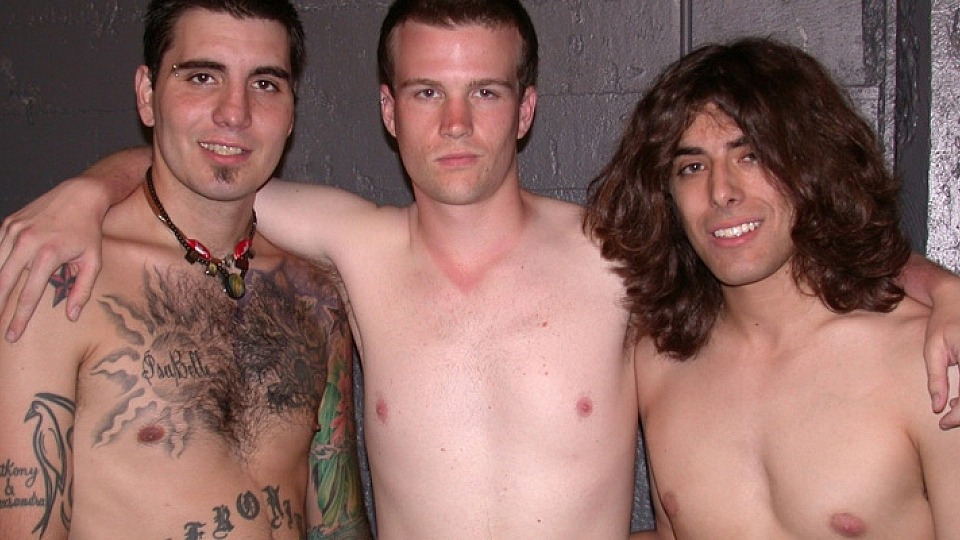 3 guys swallowing cum