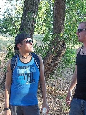 Tyler Hunter with Johnny Molokai